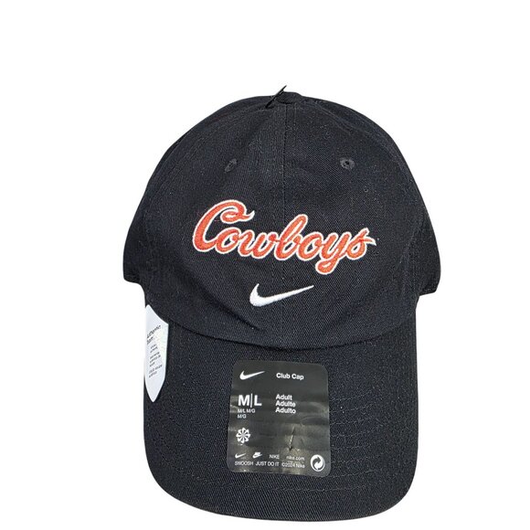 Nike Cowboys Club Cap M/L Black Cotton Adjustable Unstructured On-Field OSU - Picture 1 of 9